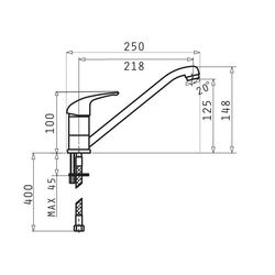 Смеситель для мойки Pyramis Asalia 090918401 (Black) Thumb