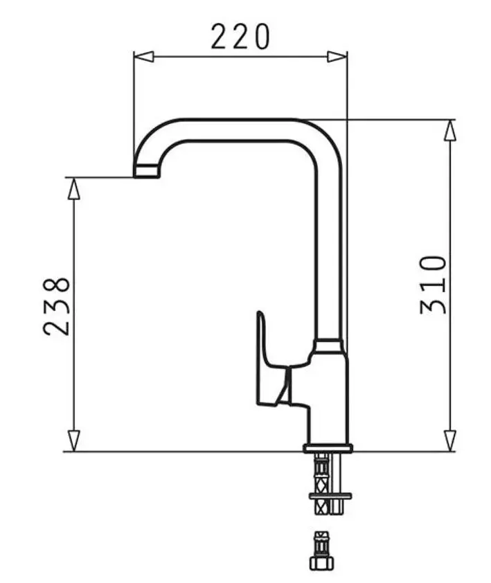 Смеситель для мойки Pyramis Silvio SAND014 (Beige) - 2