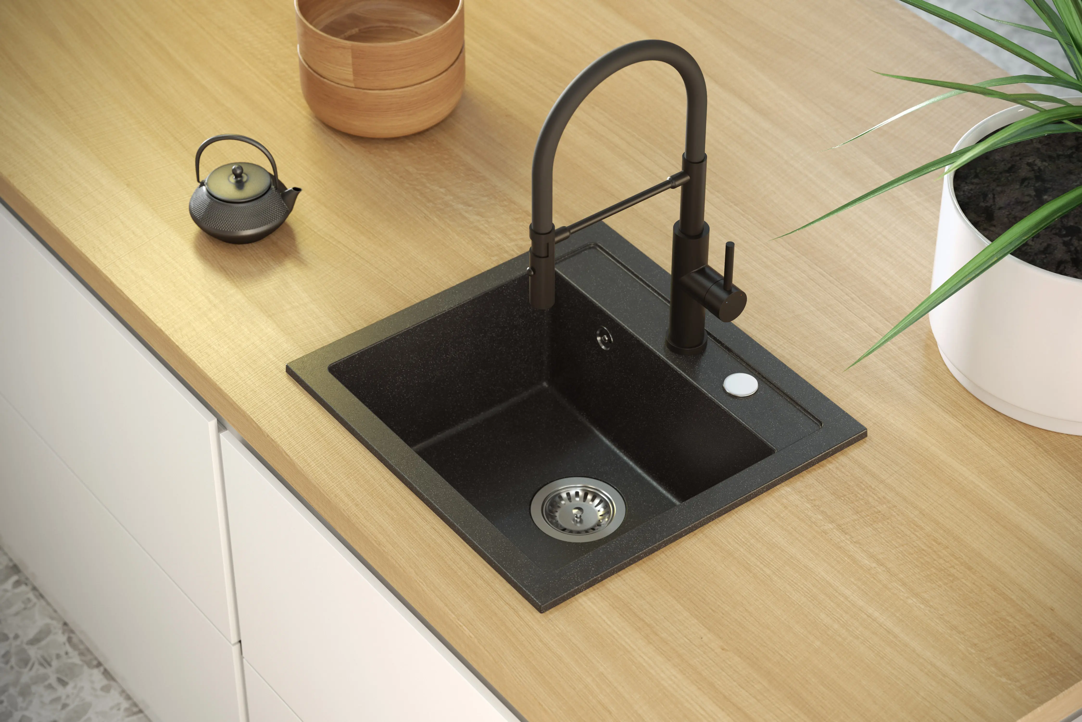 Смеситель для мойки Quadron Andy (Pure Carbon/Black) - 4