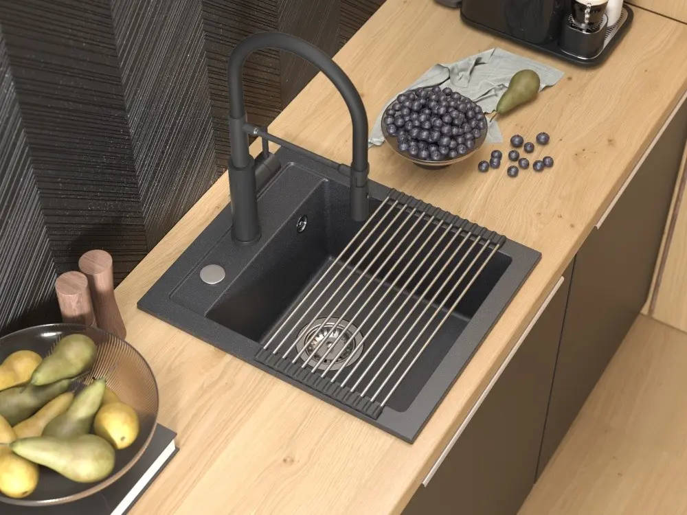 Смеситель для мойки Quadron Andy (Pure Carbon/Black) - 5