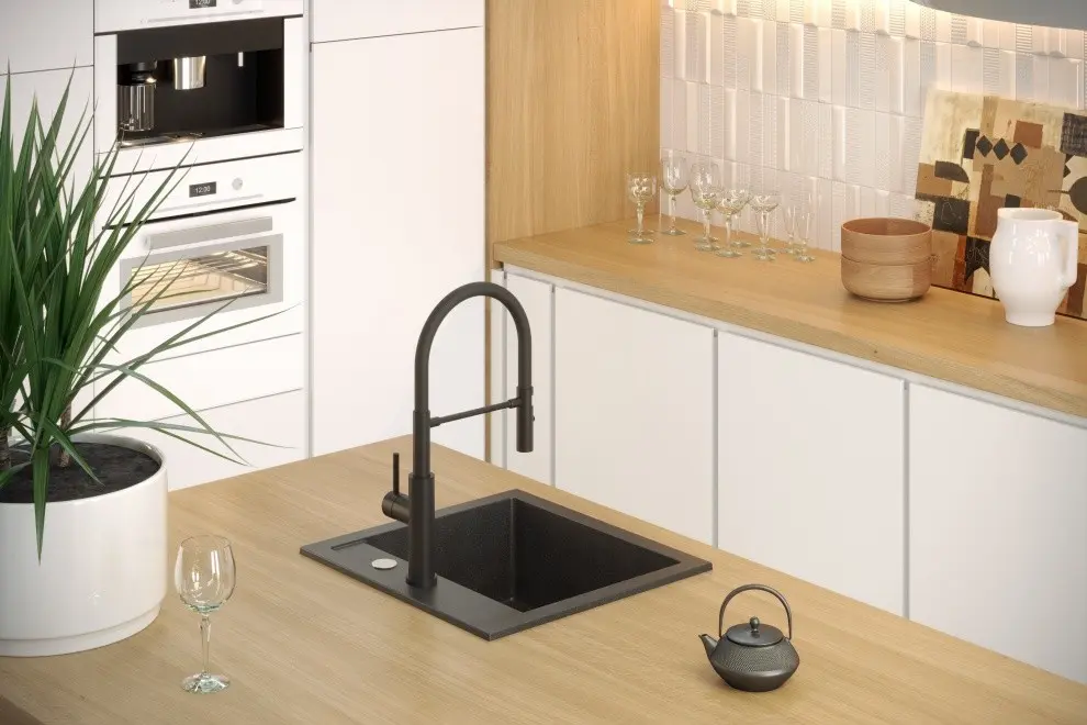 Смеситель для мойки Quadron Andy (Pure Carbon/Black) - 6