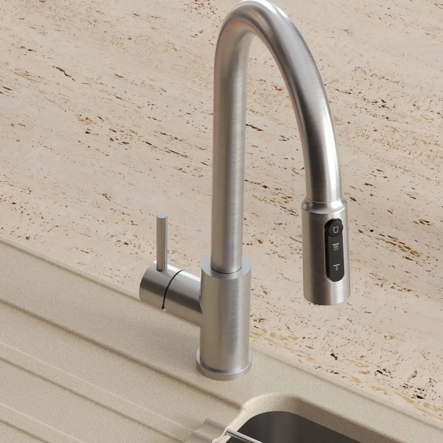 Смеситель для мойки Quadron Cindy (Brushed Steel) - 2
