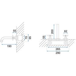 Baterie pentru lavoar Rea Exit B8000 (Black) Thumb