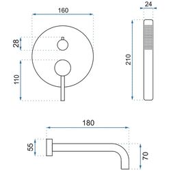 Baterie pentru baie Rea Lungo P6300 (Black) Thumb