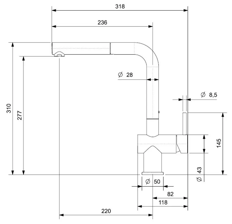 Baterie pentru chiuveta Reginox Cedar R31636 (Chrome)