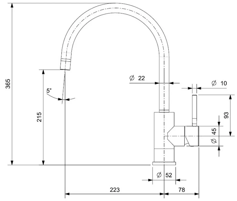 Baterie pentru chiuveta Reginox Spring R31780 (Inox)