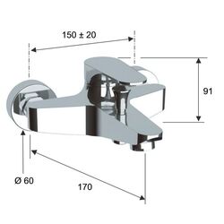 Baterie pentru cada si dus Remer Class Line L05 (Chrome) Thumb