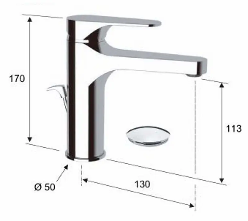 Baterie pentru lavoar Remer Class Line L 10 L (Chrome) - 2