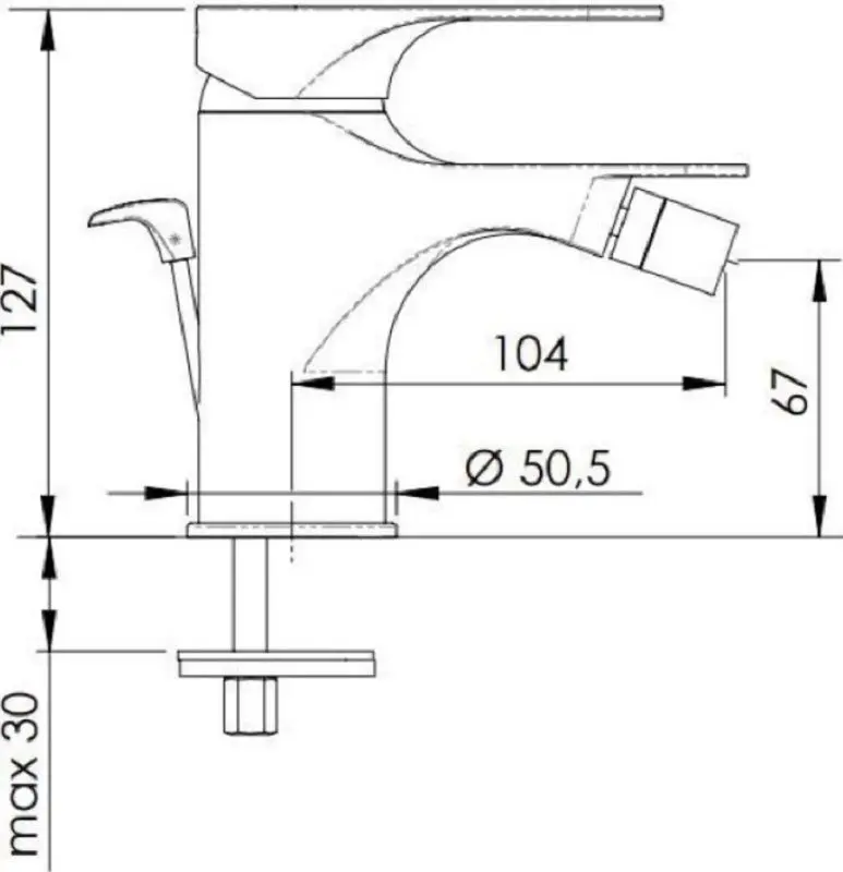Смеситель для биде Remer Class Line L20NO (Black Matte)