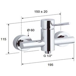 Baterie pentru dus Remer Minimal N31 CS (Chrome) Thumb