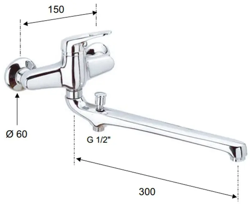 Baterie pentru cada si dus Remer Remix R46 (Chrome) - 2