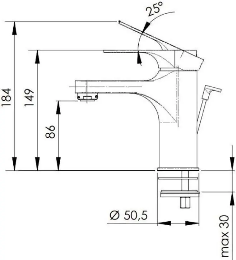 Baterie pentru lavoar Remer Class Line L10NO (Black Matte)