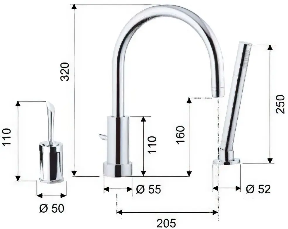 Baterie pentru baie Remer Jazz J07 M (Chrome) - 2