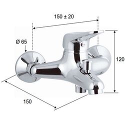 Baterie pentru cada si dus Remer Kiss K05 (Chrome) Thumb