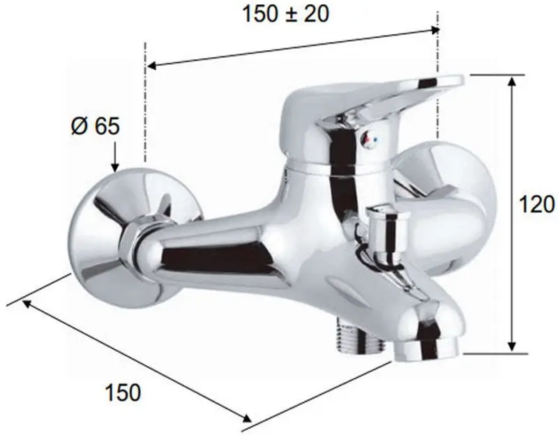 Baterie pentru cada si dus Remer Kiss K05 (Chrome) - 2