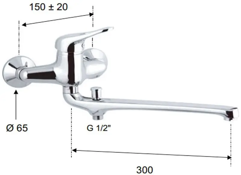 Baterie pentru cada si dus Remer Kiss K46-2 (Chrome) - 2