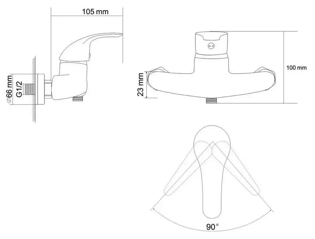 Смеситель для душа RJ Aurora RBZ029-5 (Chrome) - 3