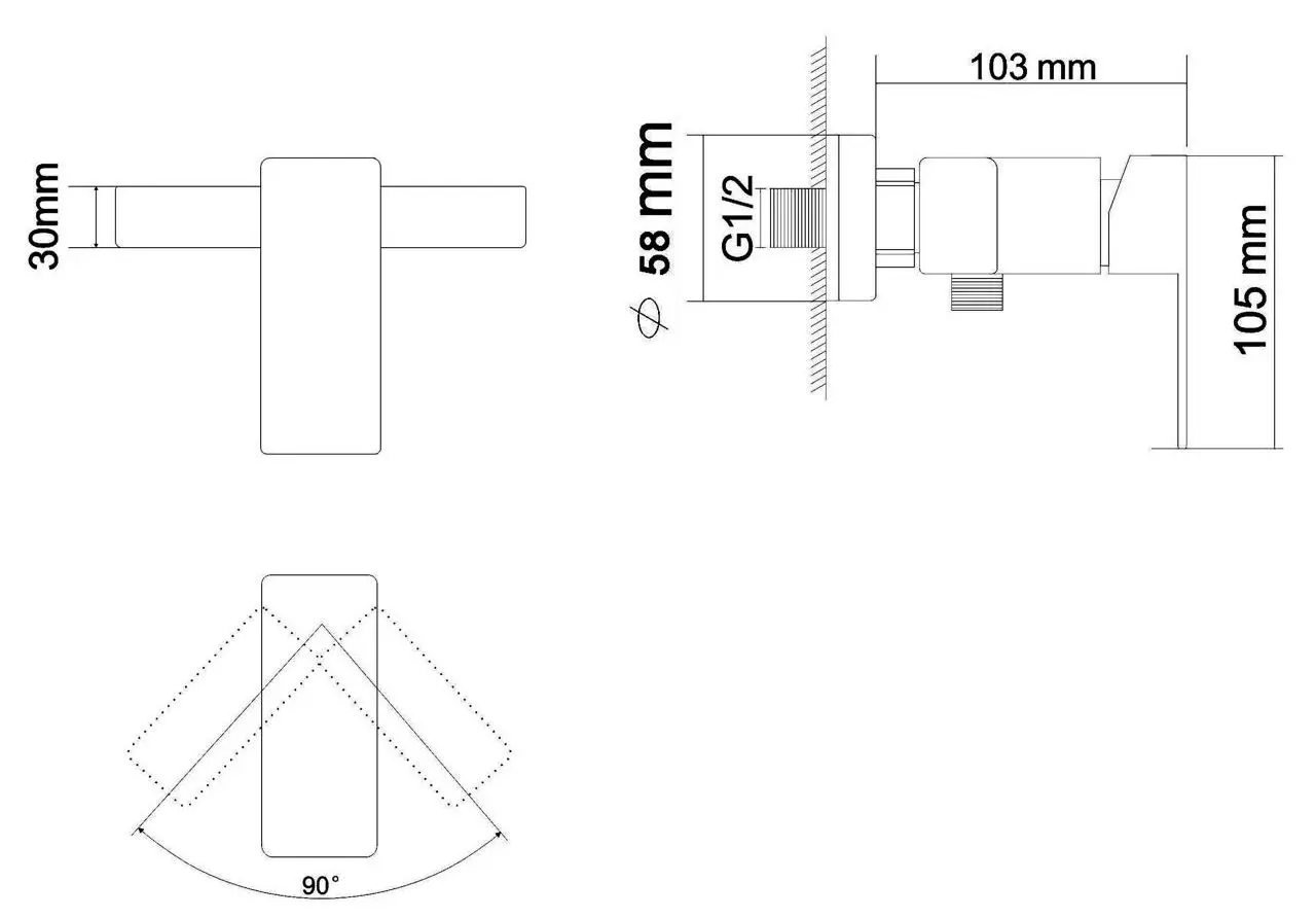 Смеситель для душа RJ Cube S RBSS201-5 (Stainless Steel) - 3