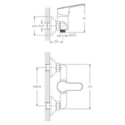Смеситель для душа RJ First RBZ020-5 (Chrome) Thumb