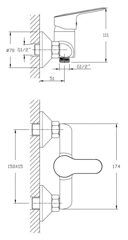 Смеситель для душа RJ First RBZ020-5 (Chrome) - 3