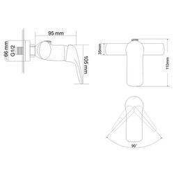 Смеситель для душа RJ Flora RBZ072-5 (Chrome) Thumb