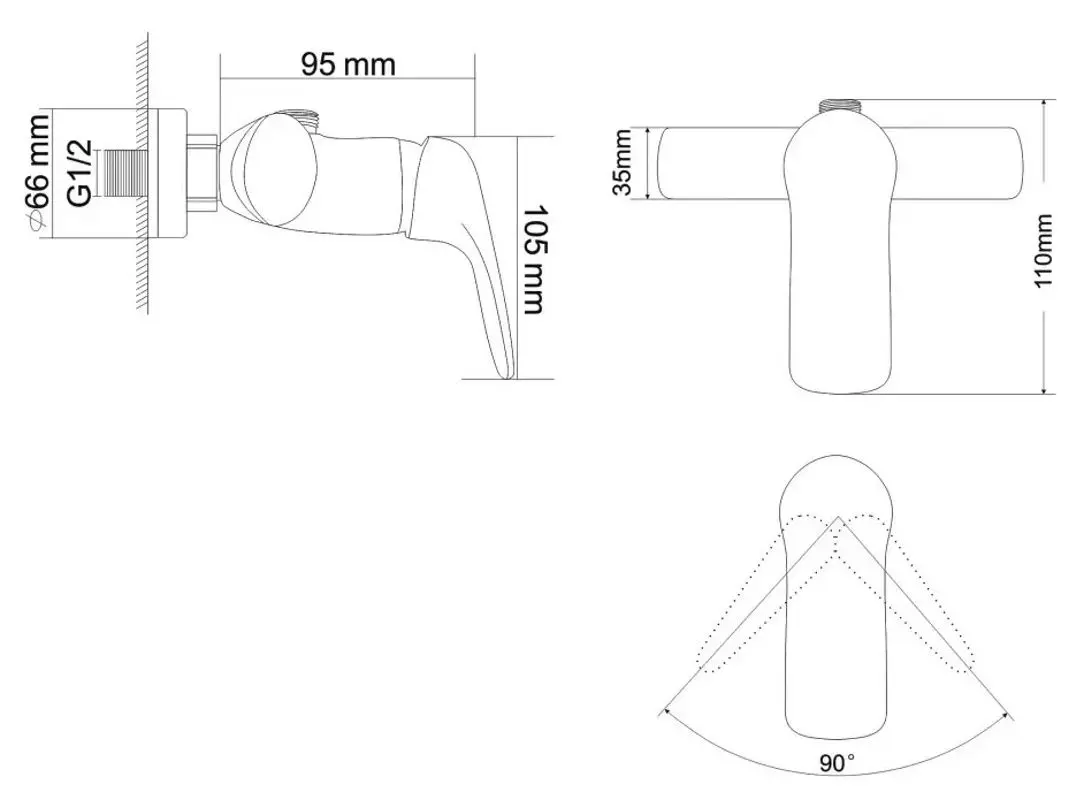 Смеситель для душа RJ Flora RBZ072-5 (Chrome) - 3