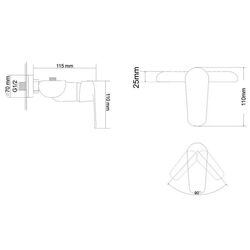 Смеситель для душа RJ Fly RBZ084-5W (Chrome/White) Thumb