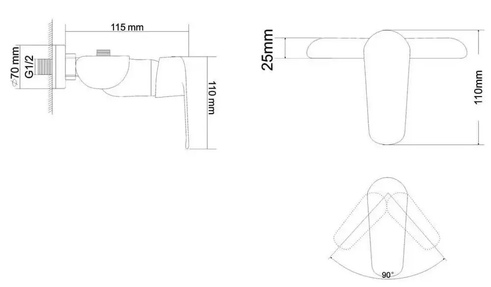 Смеситель для душа RJ Fly RBZ084-5W (Chrome/White) - 3