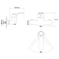 Смеситель для душа RJ Fortuna RBZ018-5 (Chrome) Thumb