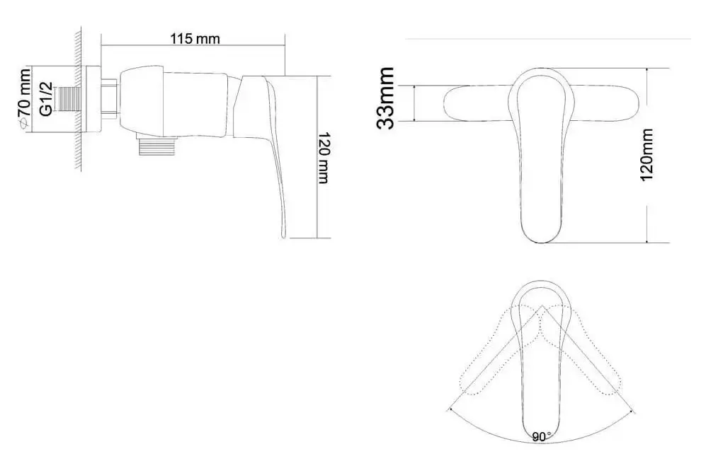 Смеситель для душа RJ Jet RBZ071-5 (Chrome) - 3