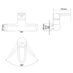Смеситель для душа RJ Kink RBZZ003-5 (Chrome) Thumb