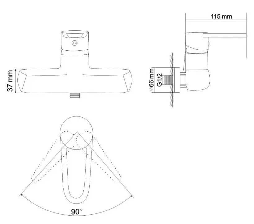 Смеситель для душа RJ Kink RBZZ003-5 (Chrome) - 3