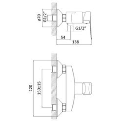 Смеситель для душа RJ Lotus RBZZ002-5 (Chrome) Thumb