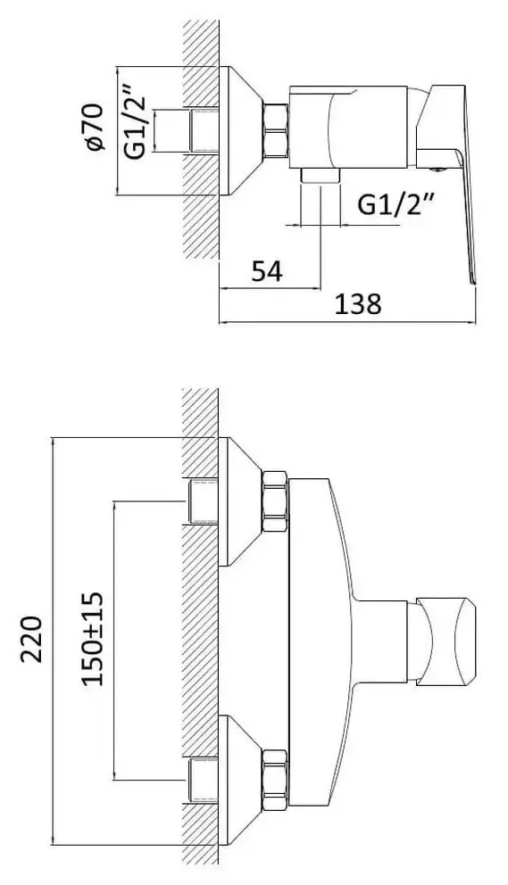 Смеситель для душа RJ Lotus RBZZ002-5 (Chrome)