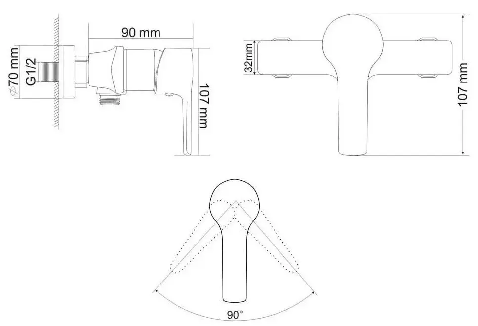 Смеситель для душа RJ Luck RBZ080-5 (Chrome)