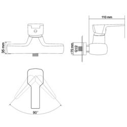 Смеситель для душа RJ Rock RBZ078-5 (Chrome) Thumb
