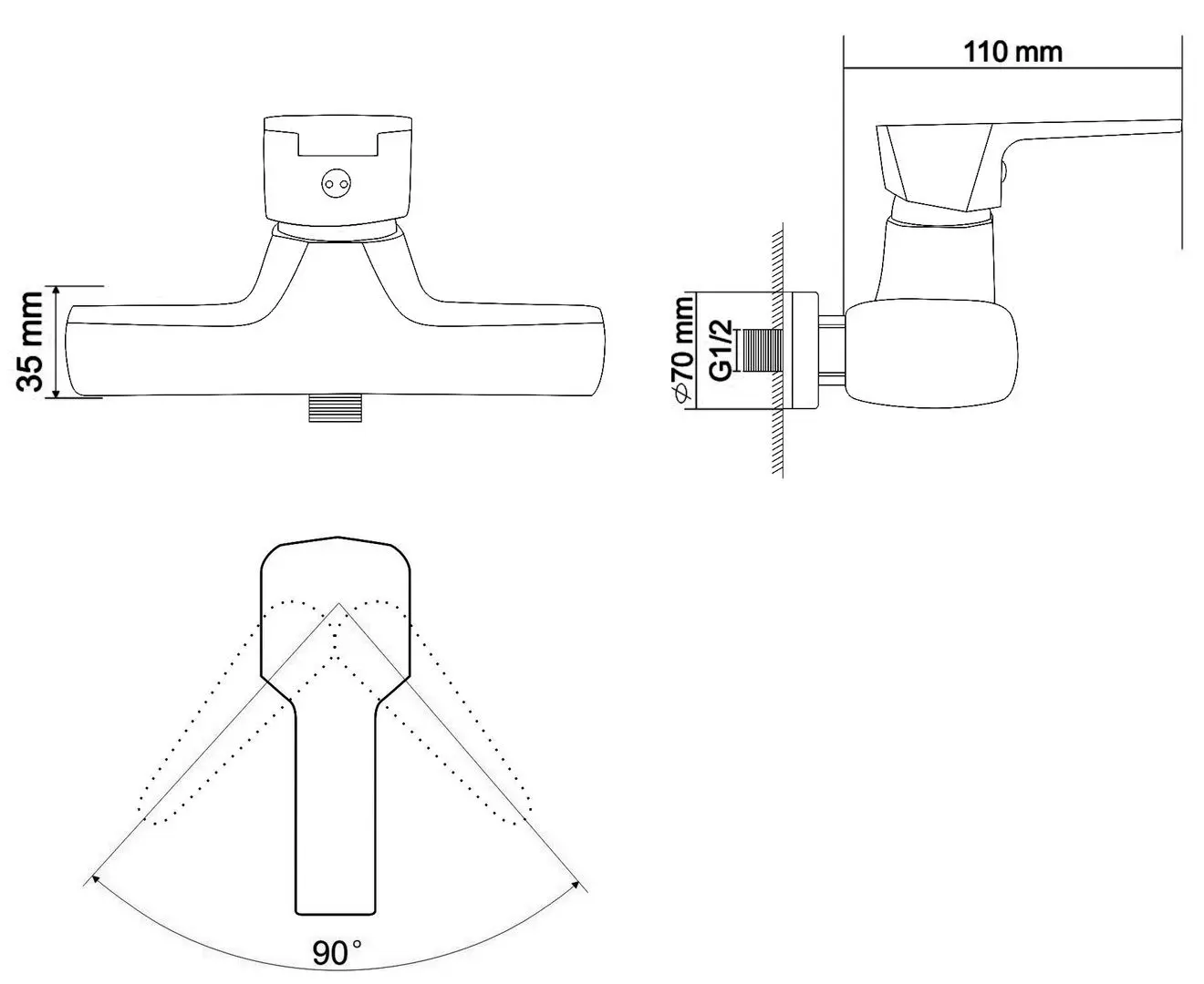Смеситель для душа RJ Rock RBZ078-5 (Chrome) - 3