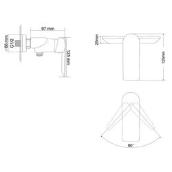 Смеситель для душа RJ Stern RBZZ004-5 (Chrome) Thumb