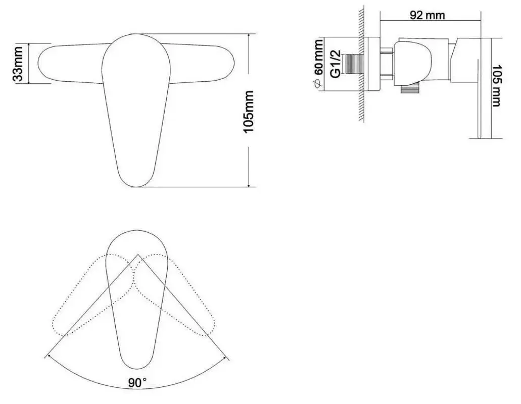 Смеситель для душа RJ Tap RBSS200-5 (Inox) - 3