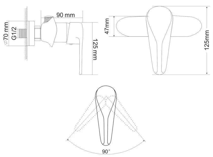 Смеситель для душа RJ Tulip RBZ081-5 (Chrome) - 5