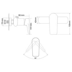 Смеситель для душа RJ Velum RBZ082-5 (Chrome) Thumb