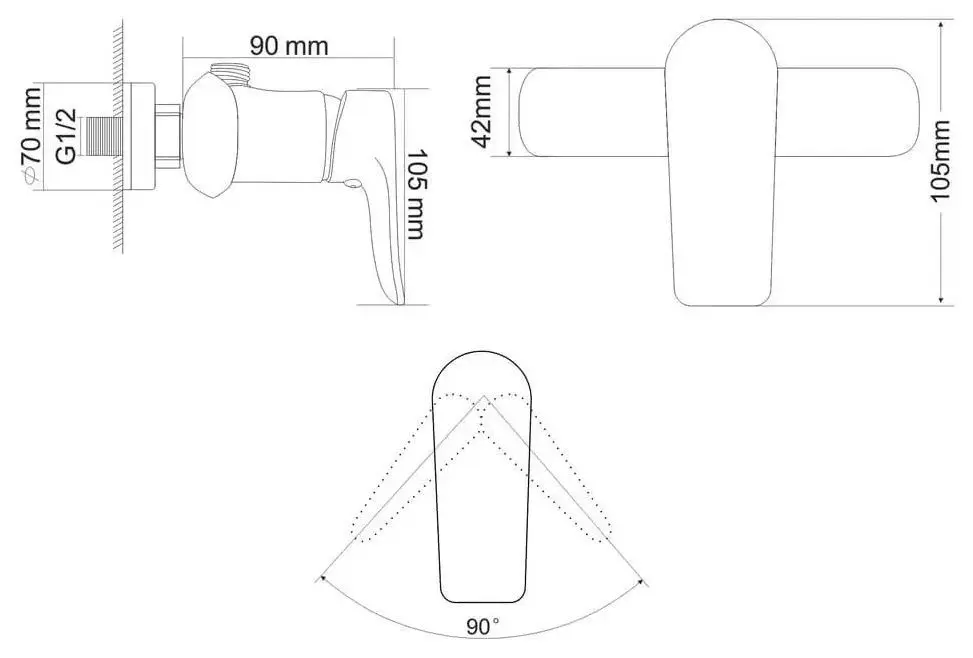 Смеситель для душа RJ Velum RBZ082-5 (Chrome)
