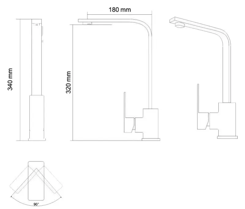 Смеситель для кухни RJ Cube S RBSS201-8M (Stainless Steel) - 3