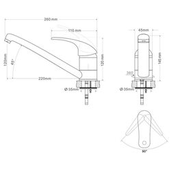 Смеситель для мойки RJ Baron RBZ014-6 (Chrome) Thumb
