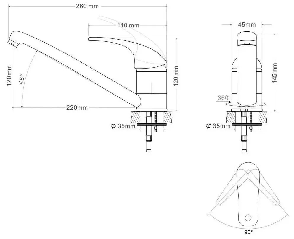 Смеситель для мойки RJ Baron RBZ014-6 (Chrome) - 3