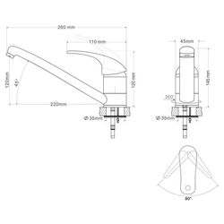 Смеситель для мойки RJ Baron RBZ014-6B (Black) Thumb