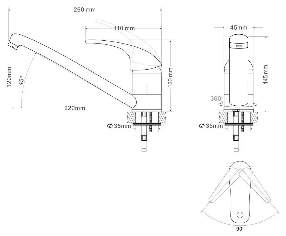 Смеситель для мойки RJ Baron RBZ014-6B (Black) - 3