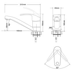 Смеситель для мойки RJ Baron RBZ014-6K (Chrome) Thumb