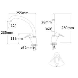 Смеситель для мойки RJ Boss RBZ077-8V (Chrome) Thumb