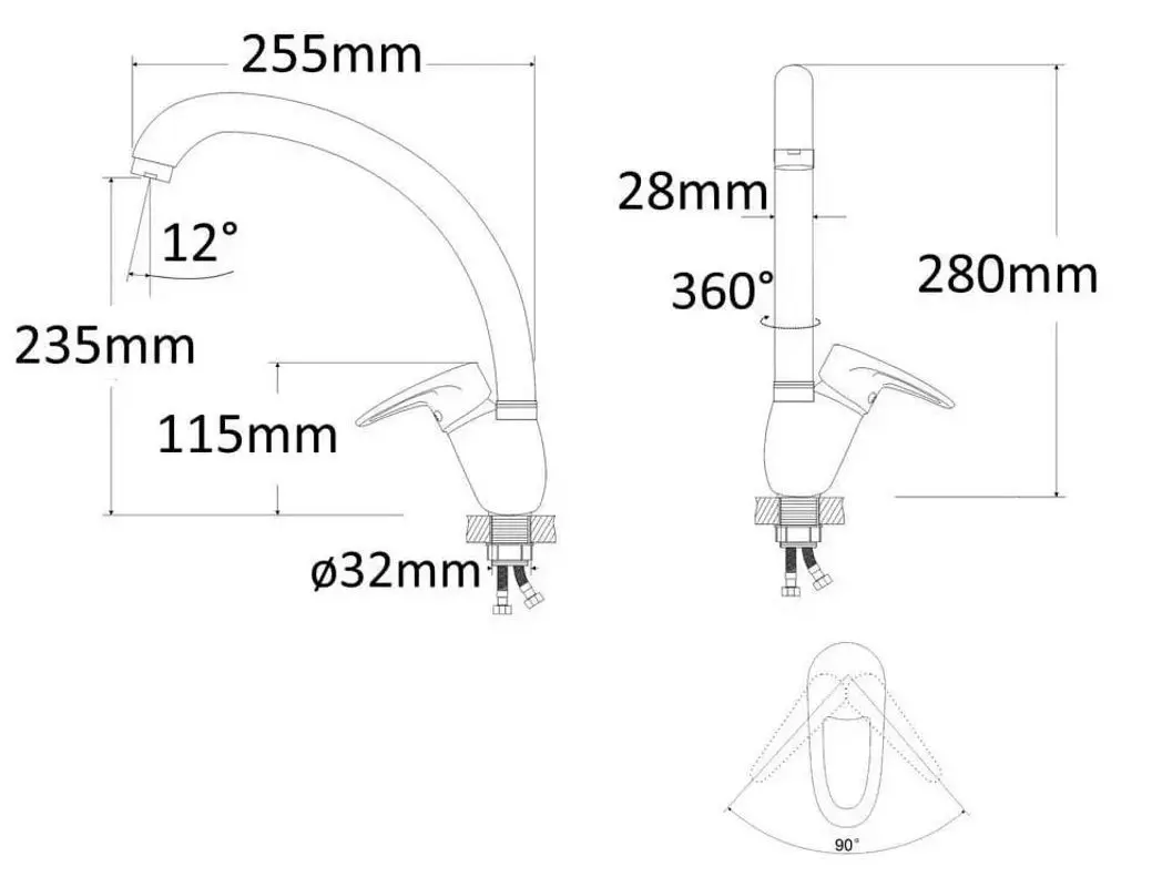 Смеситель для мойки RJ Boss RBZ077-8V (Chrome) - 3